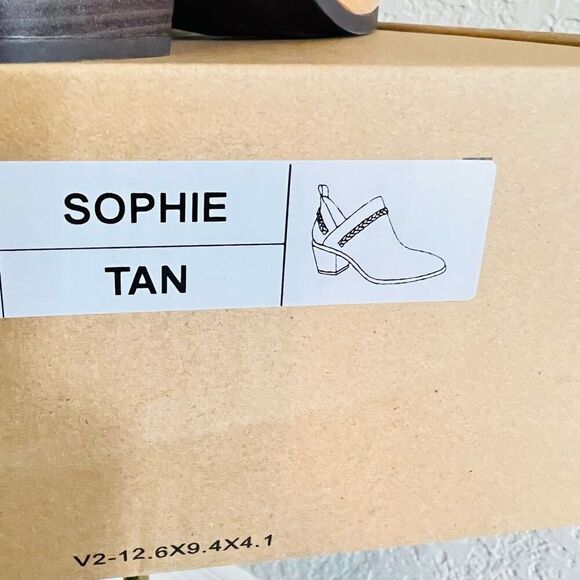 JOURNEE COLLECTION Sophie Braided Strap Bootie, Block Heel, Tan, Size 11,‎ NWT - Picture 13 of 14
